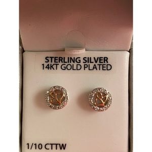 Sterling Silver & 14KT Gold Plated Earrings